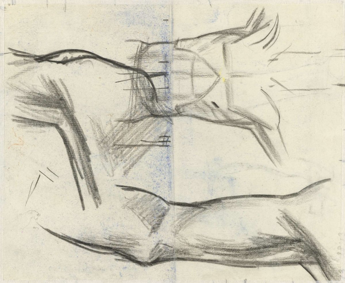 Study sheet with upper arm, shoulder and torso, Jan Toorop, 1915