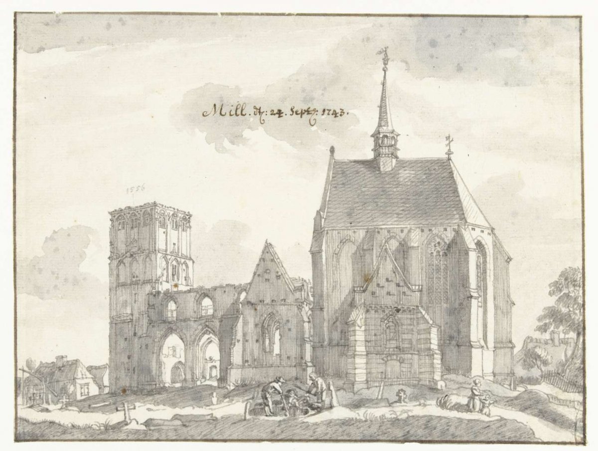 Ruin of the church at Mill, Jan de Beijer, 1743