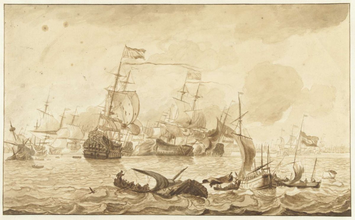 Zeeslag, anonymous, 1641 - 1708