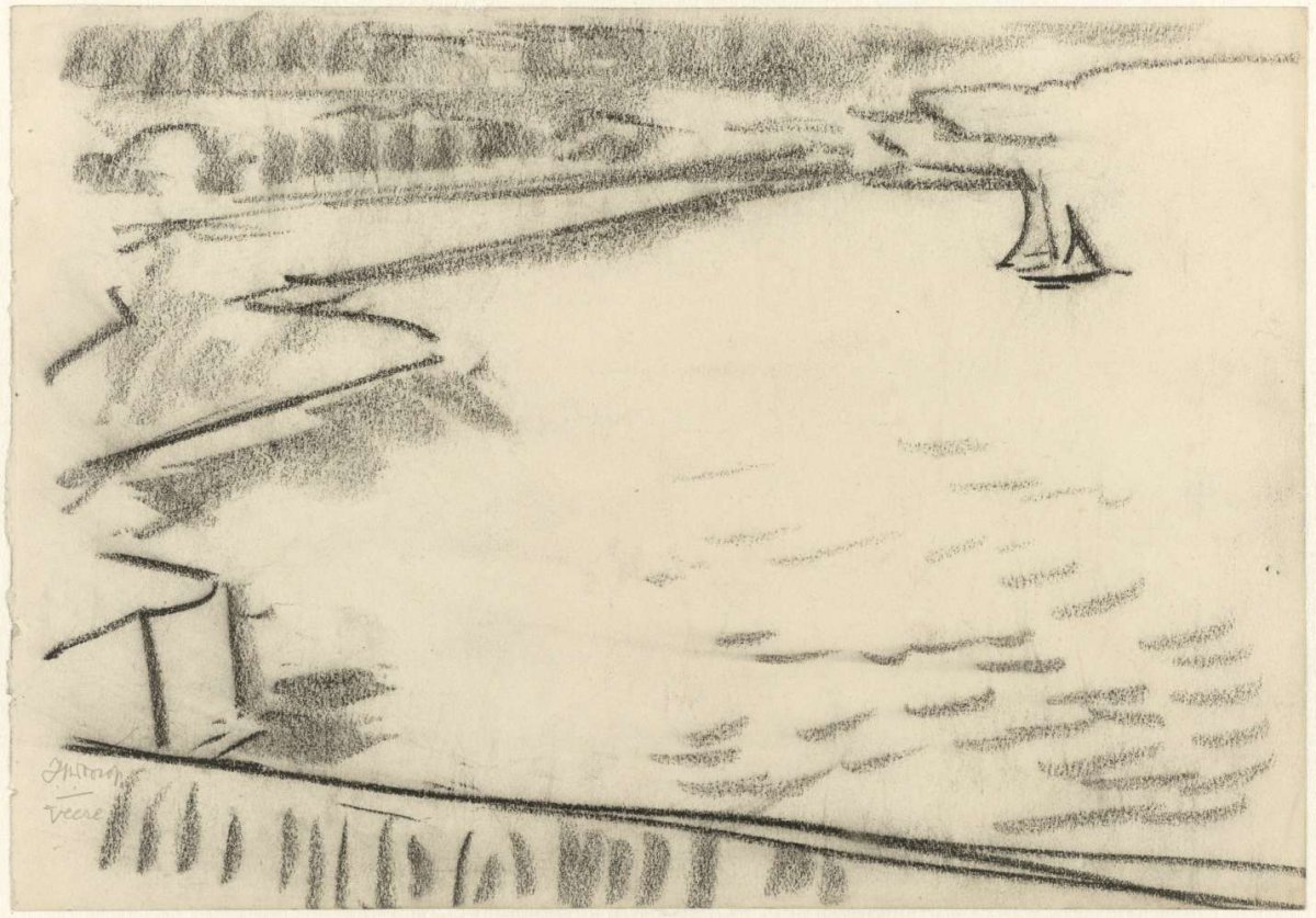 View of the sea from the quay at Veere, Jan Toorop, 1868 - 1928