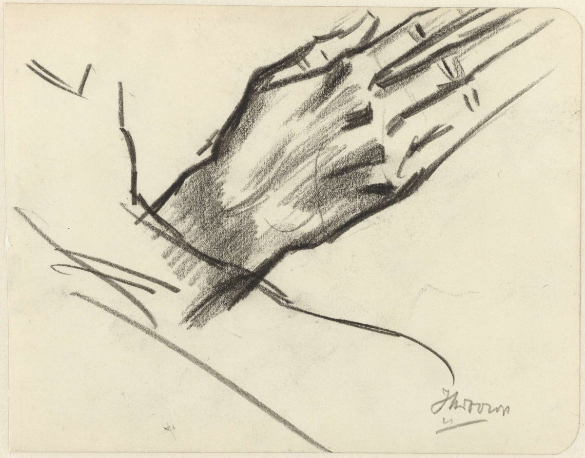 Study of a hand and forearm, Jan Toorop, 1868 - 1928