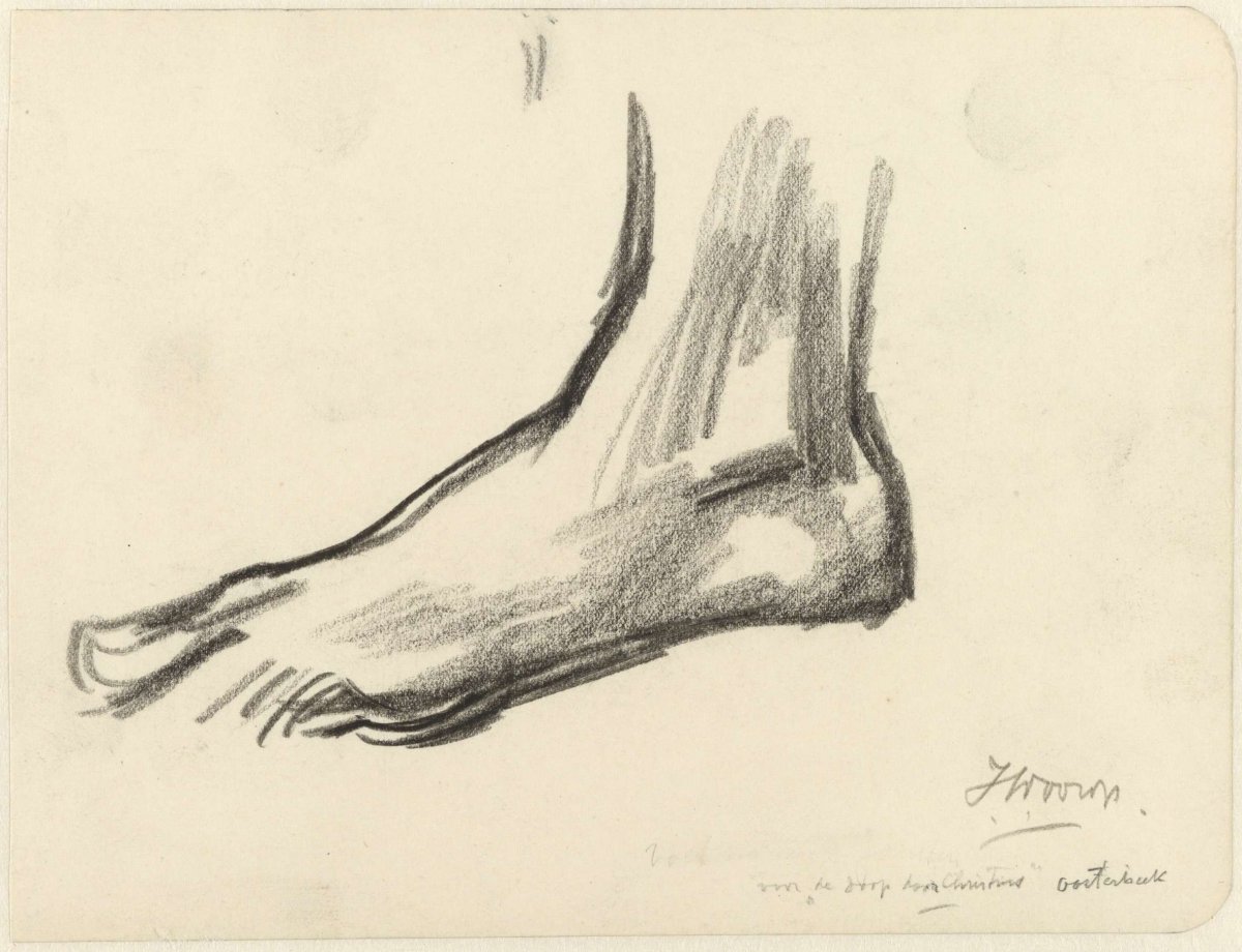 Study of a foot for the Baptism of Christ, Jan Toorop, 1868 - 1928