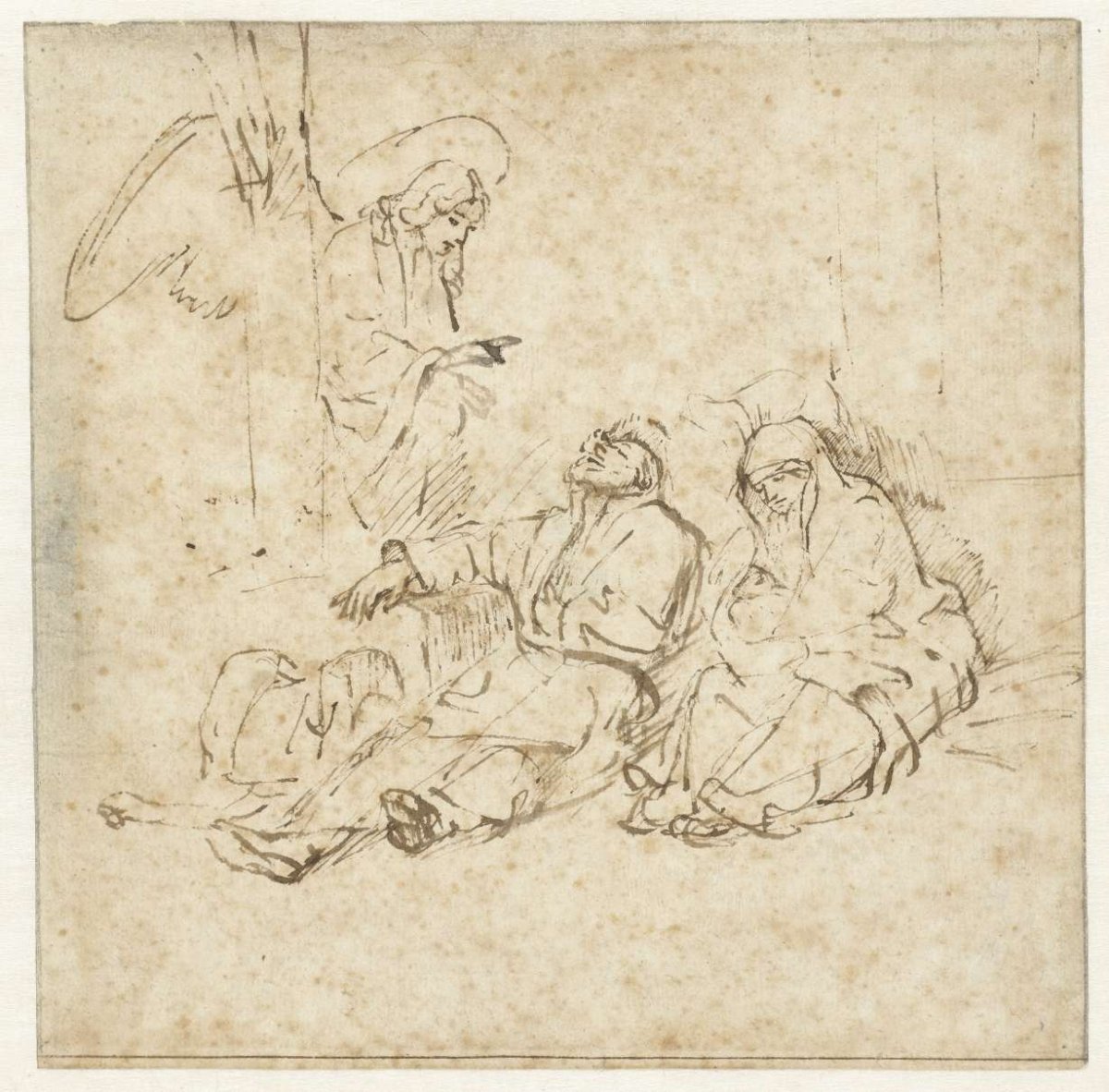 The Angel Appearing to Joseph in his Dream, Rembrandt van Rijn, c. 1650