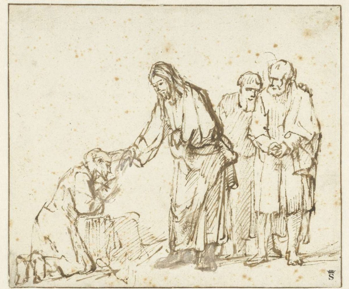 Christ Healing a Leper, Rembrandt van Rijn, c. 1650 - c. 1655