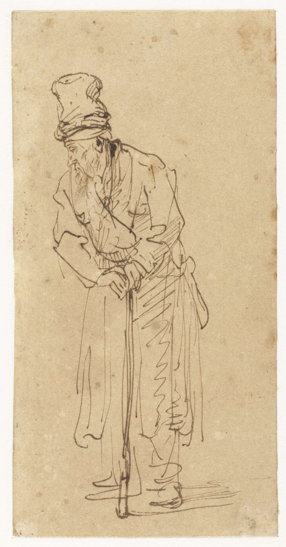 Old Man Leaning on a Stick, Rembrandt van Rijn, c. 1635 - c. 1640