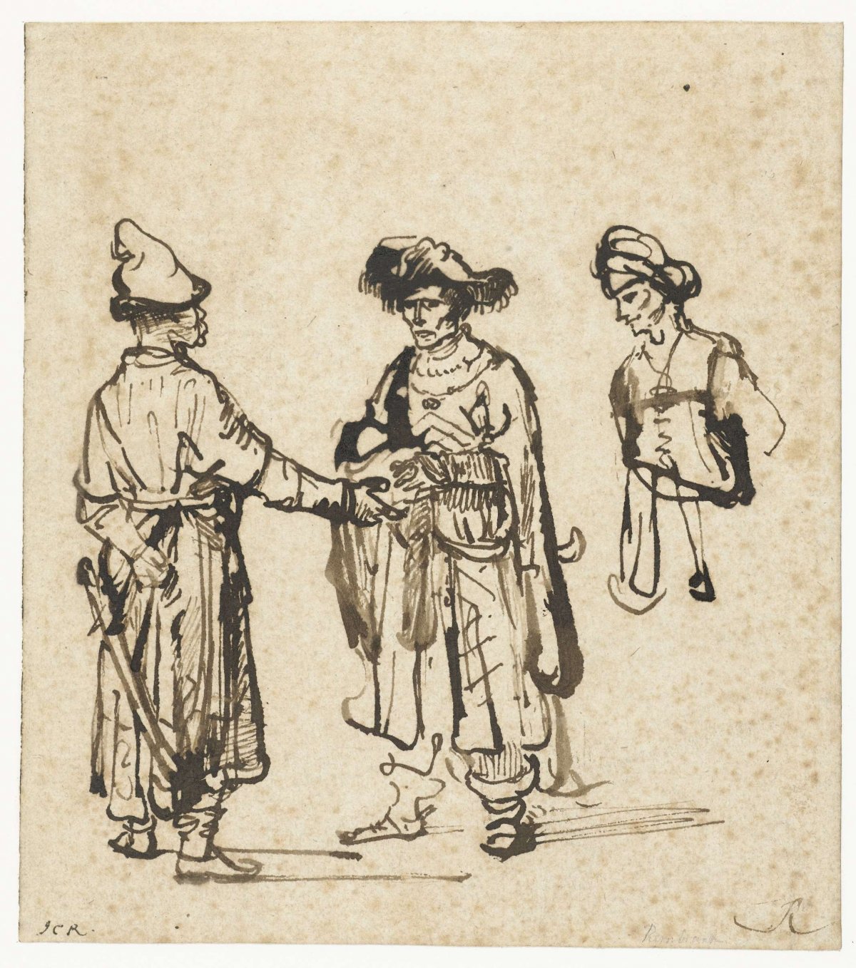 Three Orientals Conversing, Rembrandt van Rijn, c. 1645