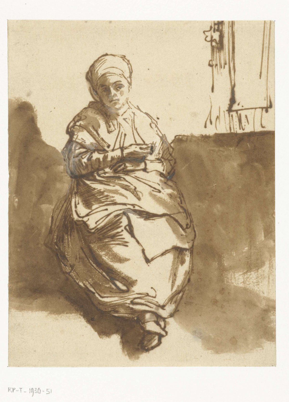 Young Woman Seated by a Window (Saskia?), Rembrandt van Rijn, c. 1638