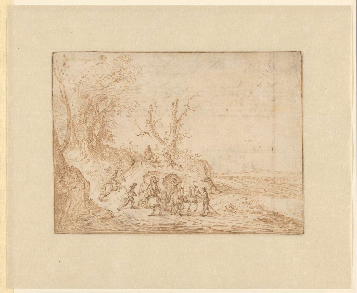 Robbery of a stagecoach, Nicolaes van Lijnhoven, 1669