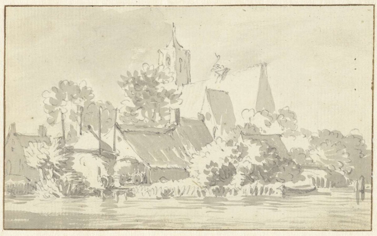 Village by the water, anonymous, 1700 - 1800