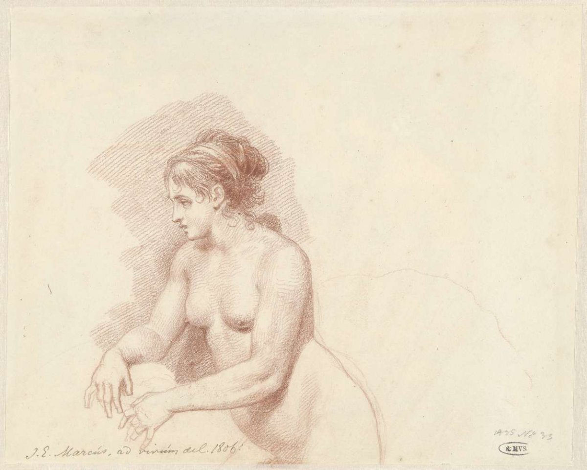 Female nude, Jacob Ernst Marcus, 1806