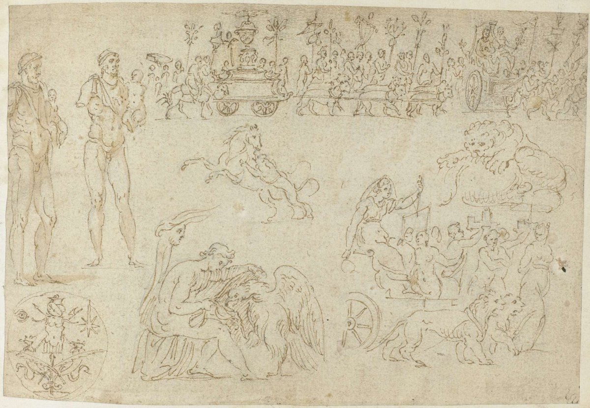 Statues and prints, anonymous, 1550 - 1570