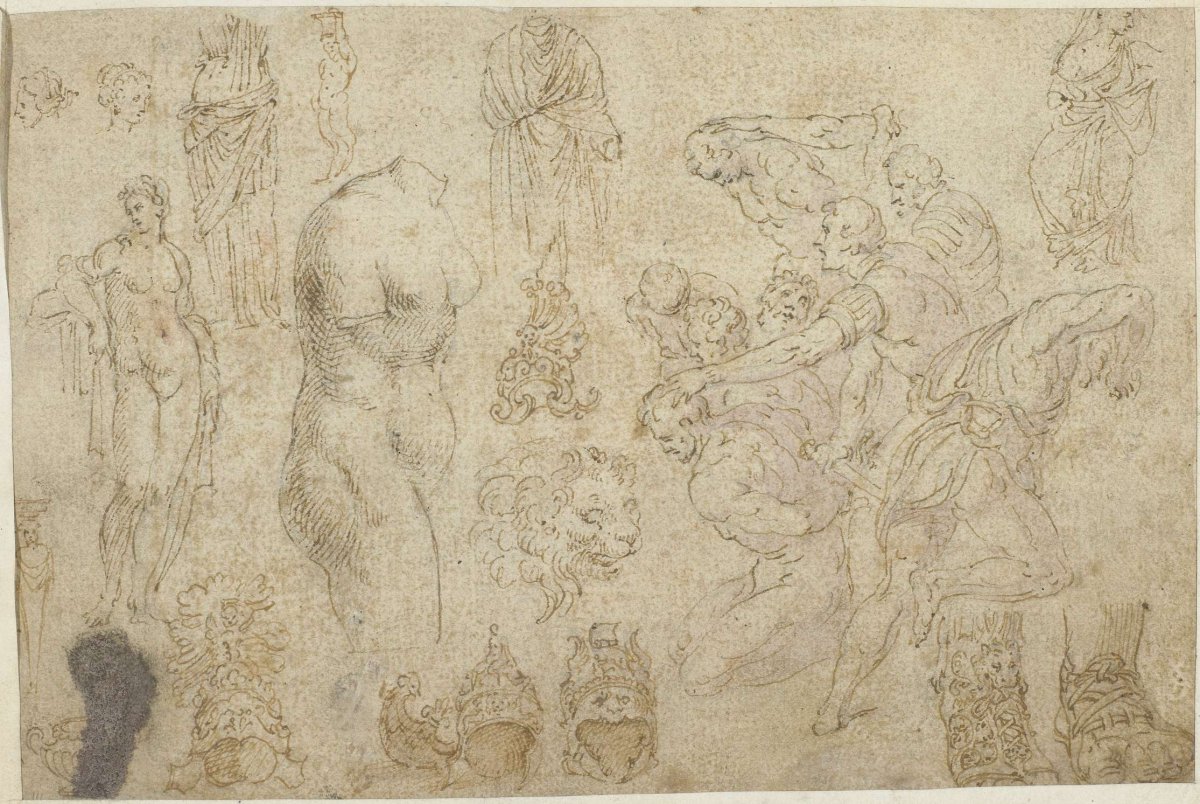 Statues and fresco, anonymous, c. 1550 - c. 1570