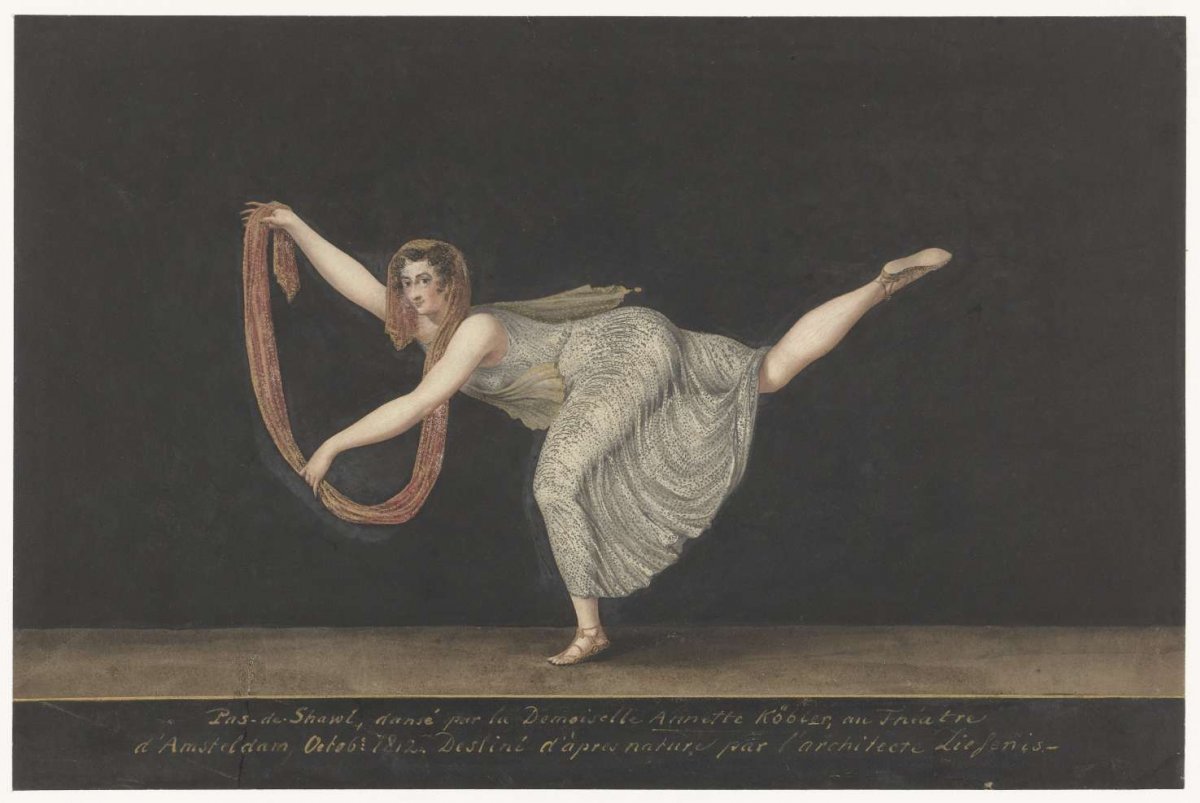 Dancer Annette Köbler, the pas-de-shawl performer, Bartholomeus Ziesenis, 1812
