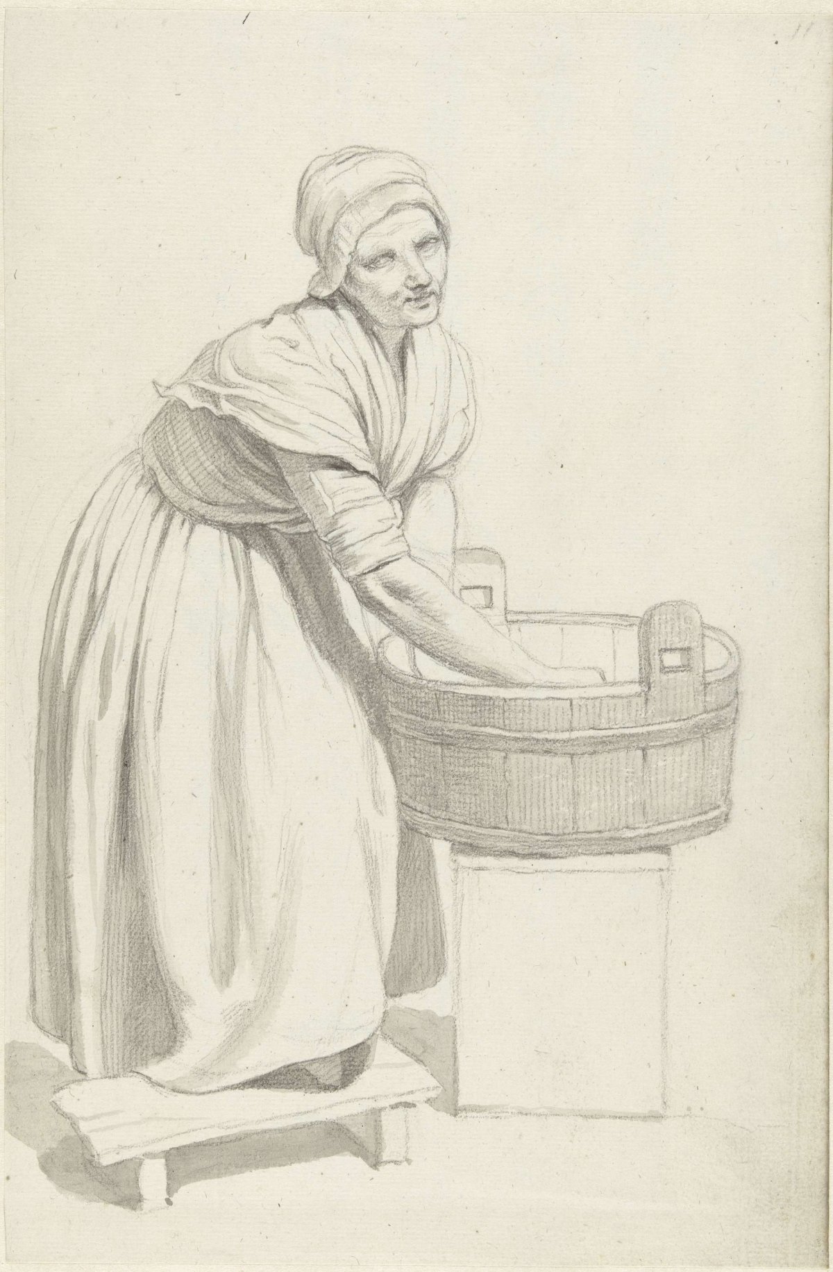 Woman to washtub, Jacob Ernst Marcus, 1784 - 1826