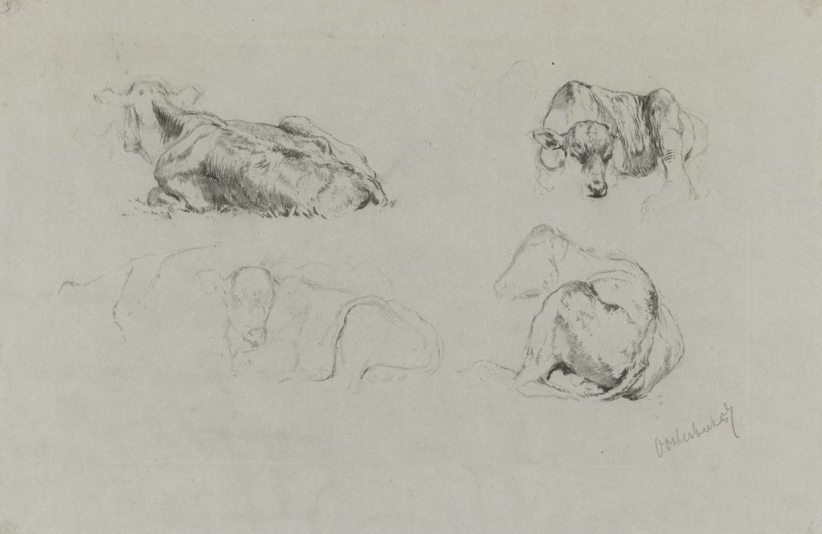 Studies of cows, Gerard Bilders, 1857