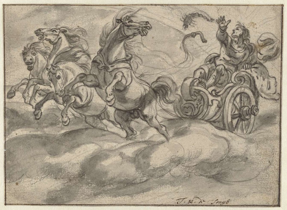Phaeton on the solar car, Hendrik Abbé, 1649 - 1687