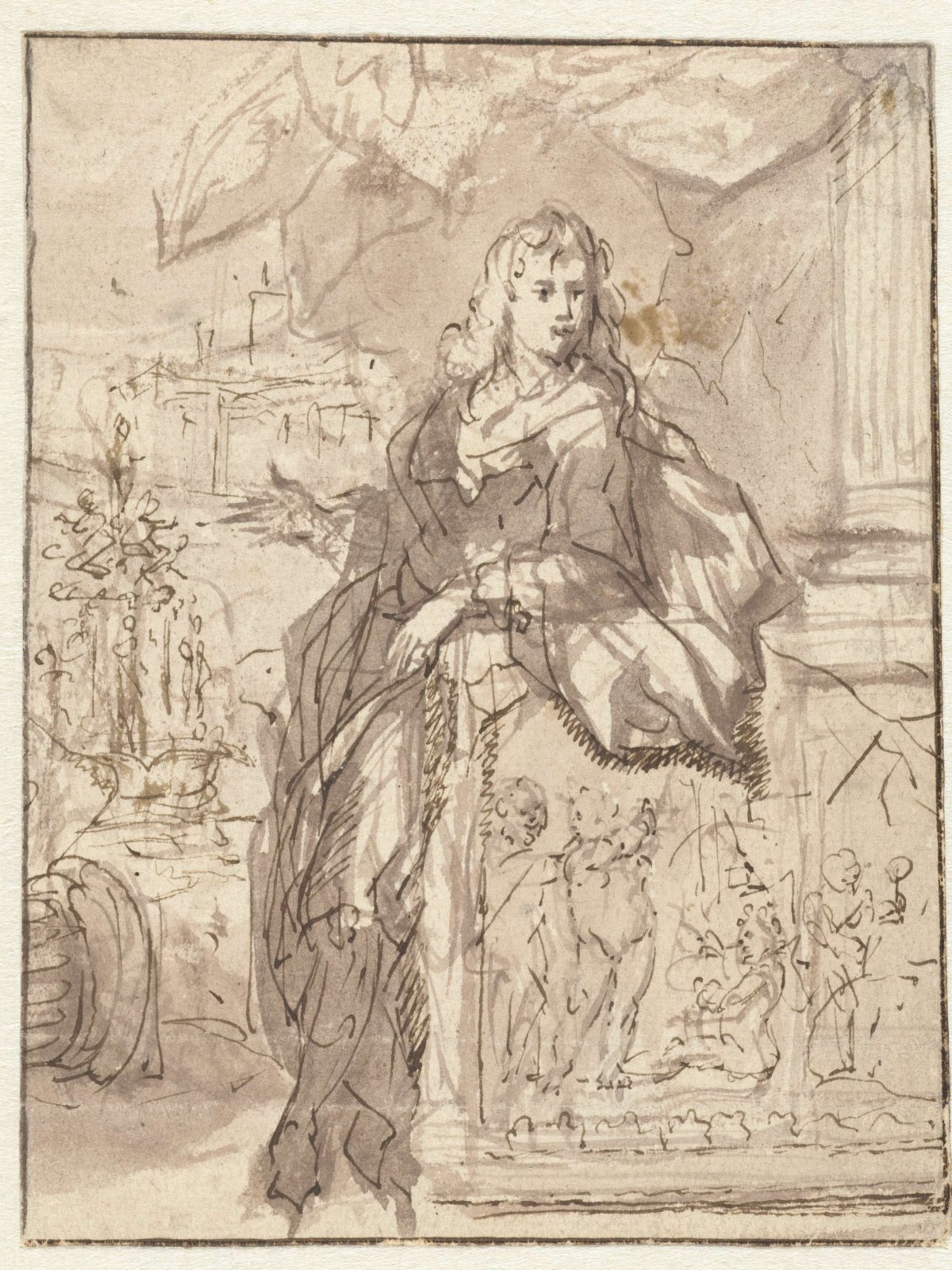 Portrait of an unknown man in a wide cloak, Caspar Netscher, 1649 - 1684