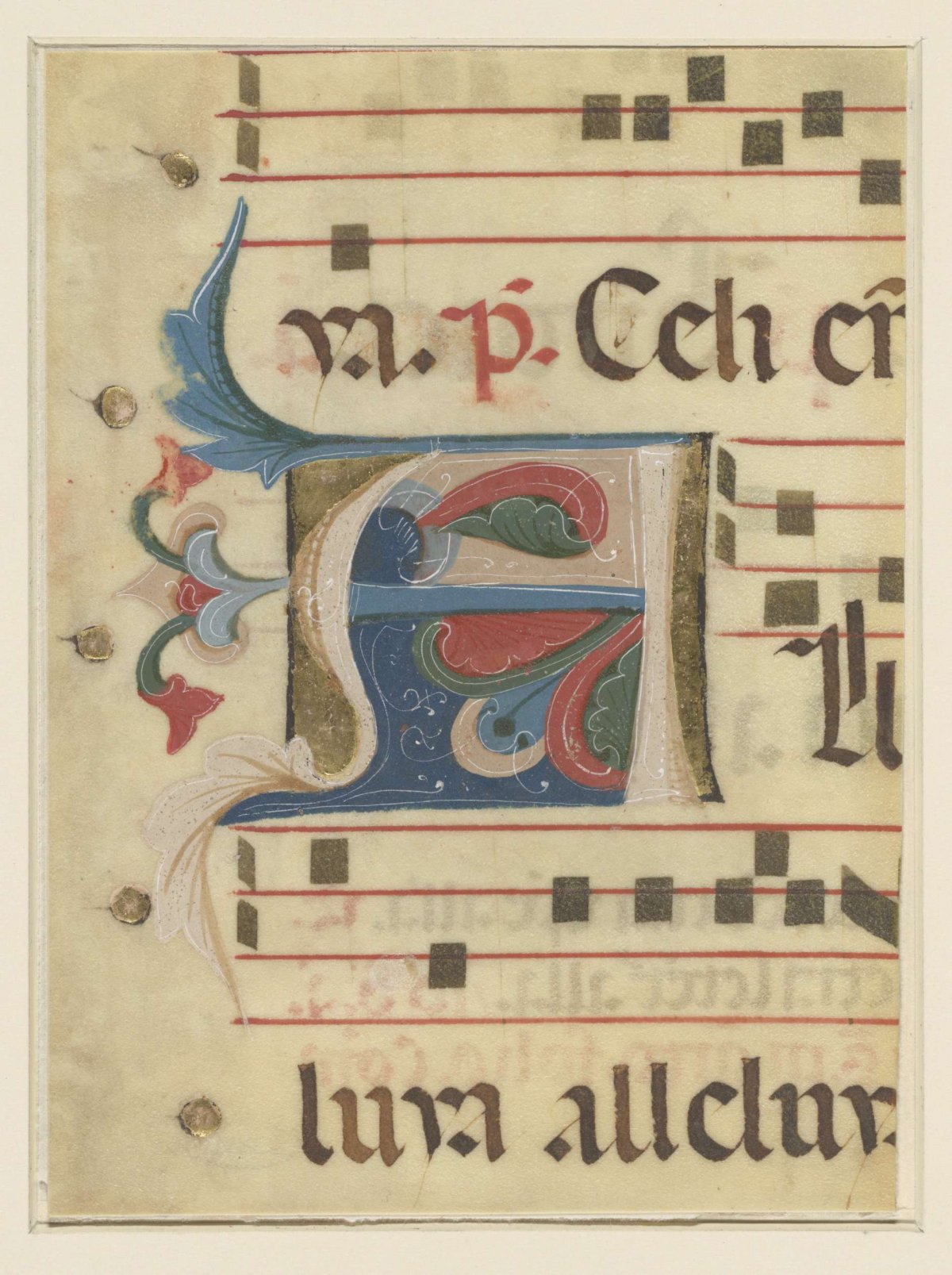 Fragment van een koorboek: gehistorieerd initiaal A, anonymous, 1325 - 1350