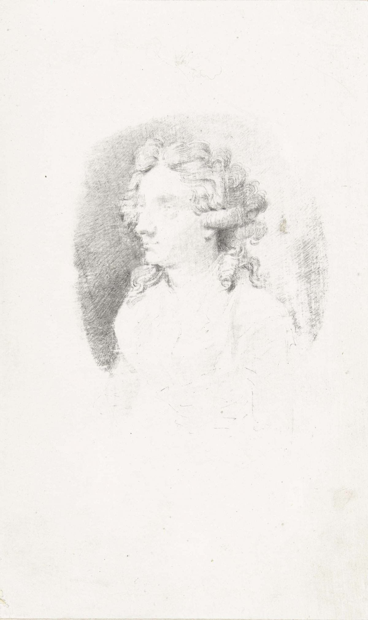 Bust of a young woman, facing left, Taco Scheltema (I), 1770 - 1837