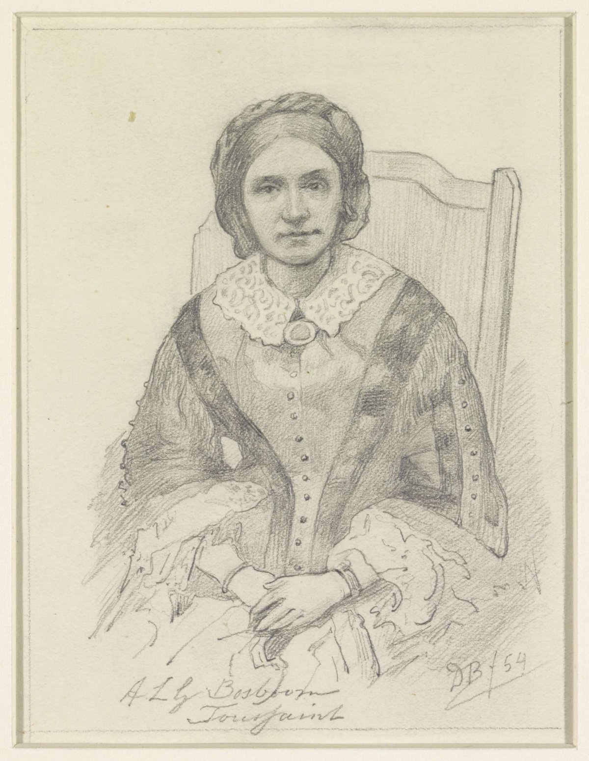 Portrait of the writer Anna Louise Geertruida Bosboom-Toussaint, David Bles, 1854