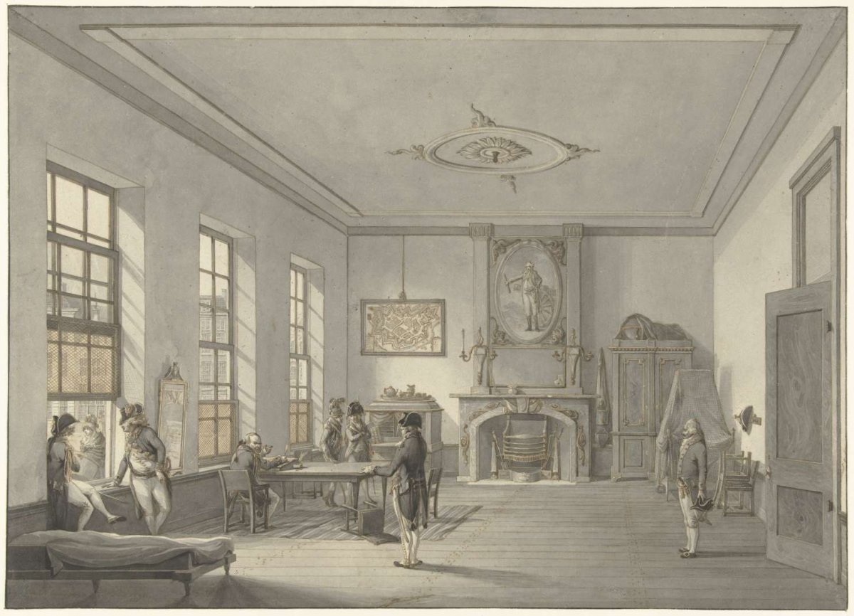 Waiting room for officers, Dirk Langendijk, 1795