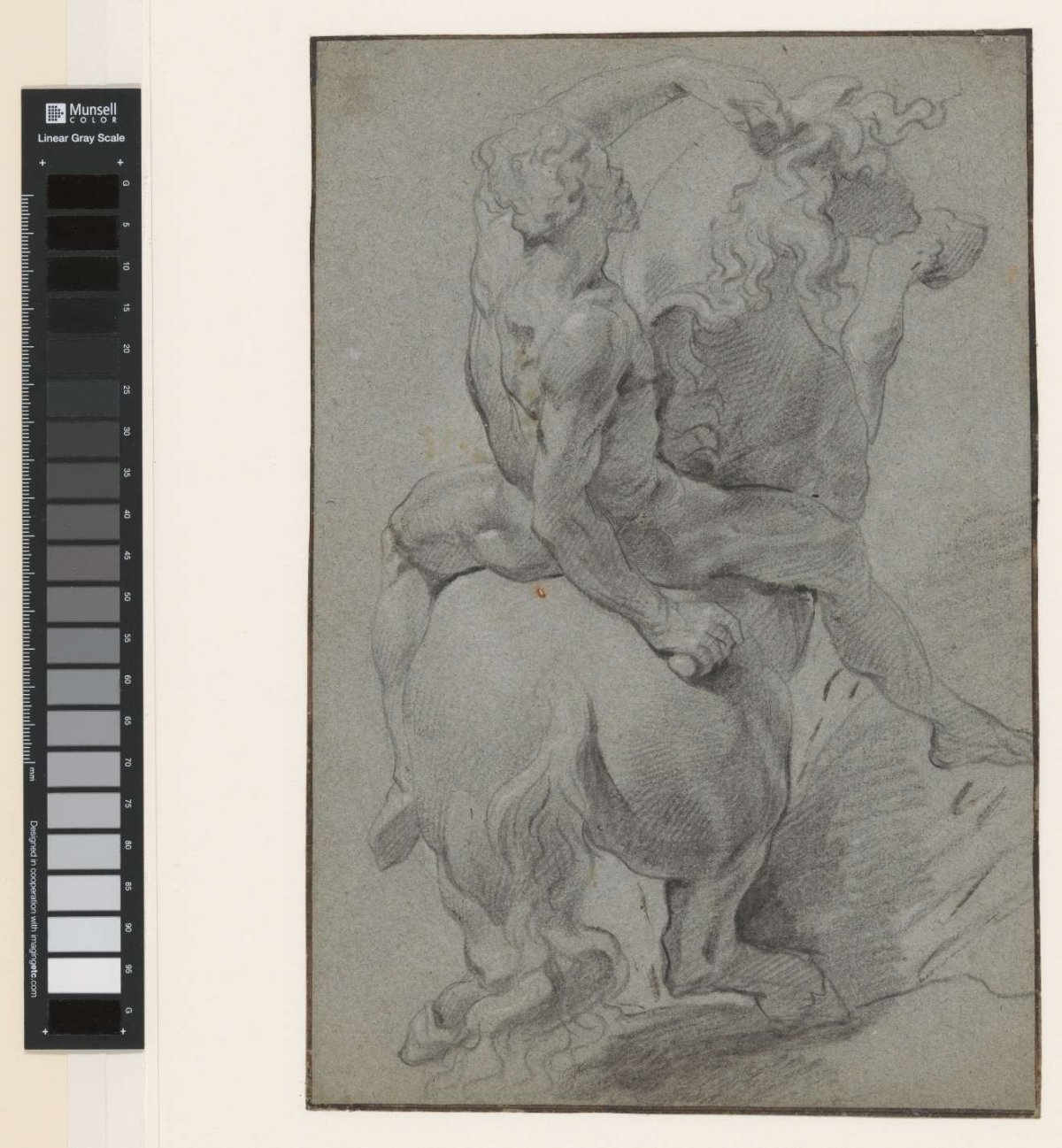 Naked rider on a prancing horse, anonymous, 1600 - 1699
