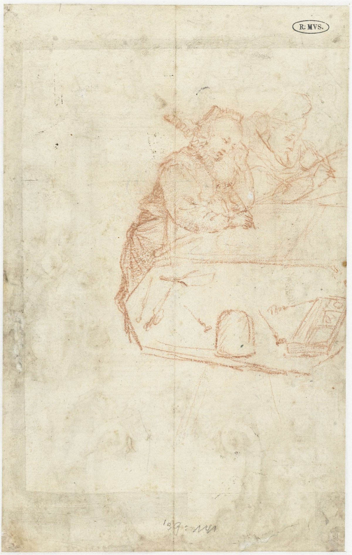 Calculating man and woman, anonymous, 1608