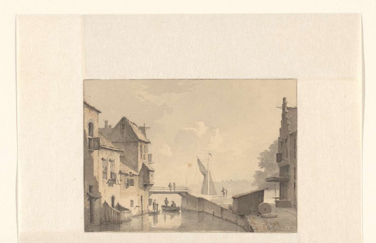 View of a canal in a city, Kasparus Karsen, 1820 - 1896