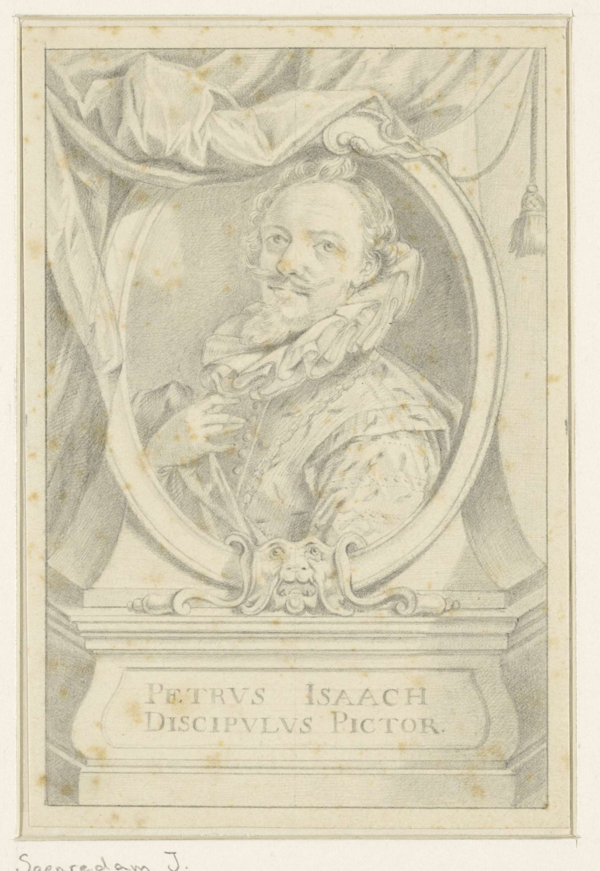 Portrait of Hans von Aachen, anonymous, 1601 - 1700