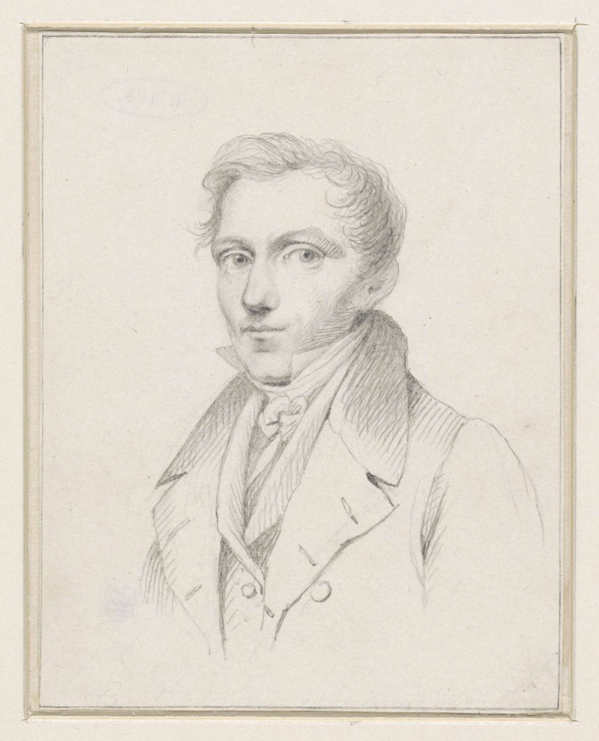 Self-portrait (?) of Bartholomeus Johannes van Hove, Bartholomeus Johannes van Hove, 1810 - 1850