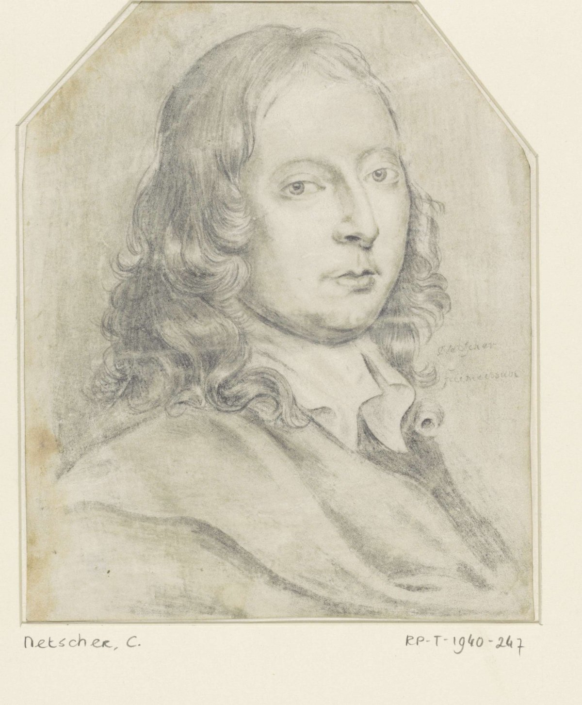 Zelfportret, Caspar Netscher, 1649 - 1684