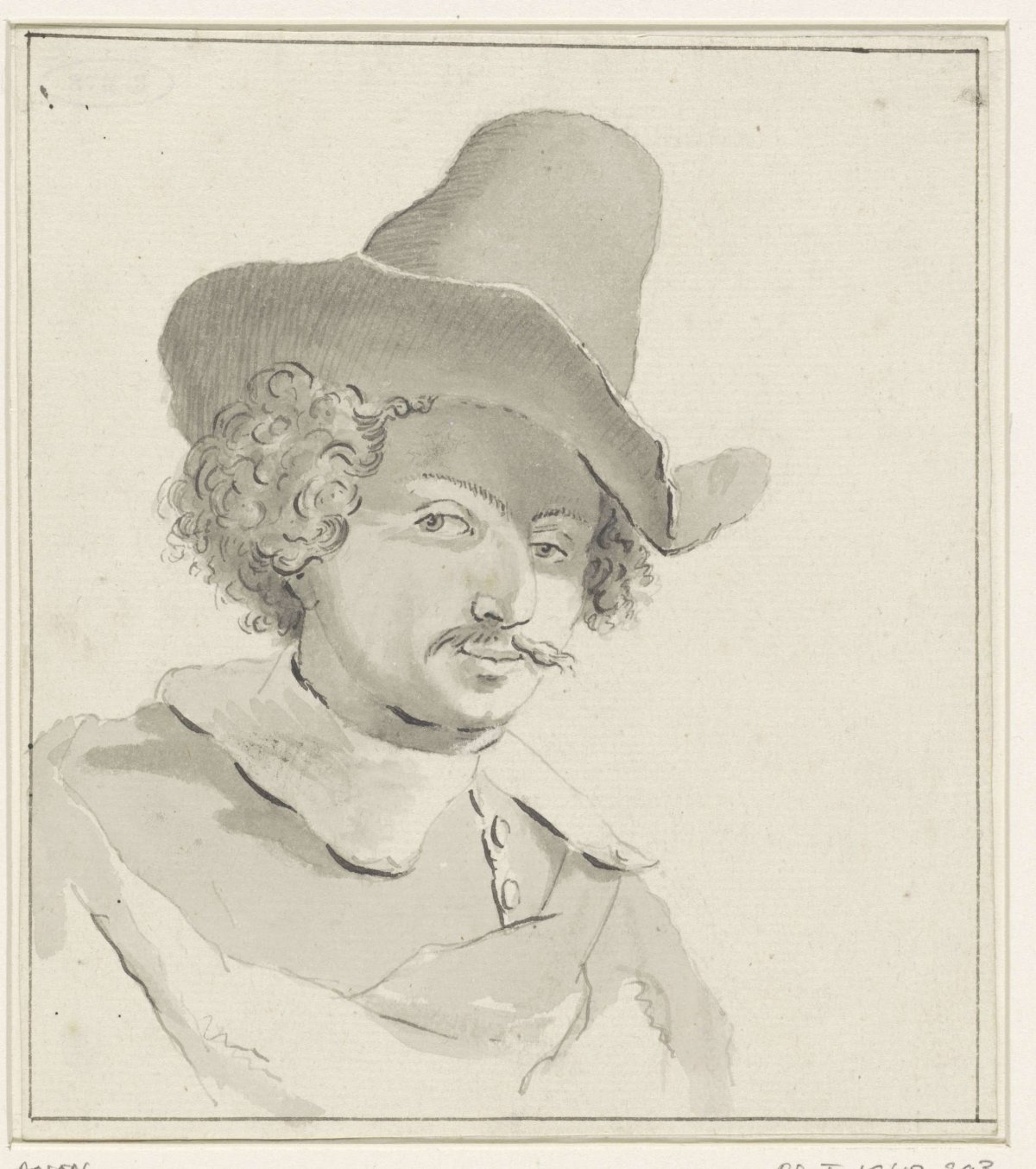 Portrait of Jan Baptist Weenix, anonymous, 1631 - c. 1711