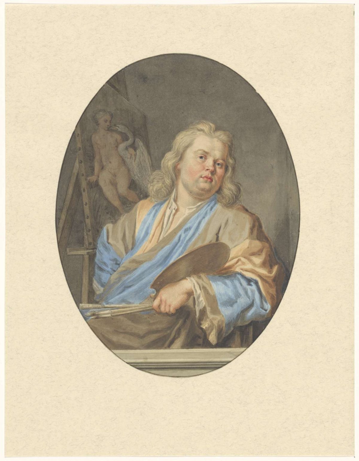 Portrait of Nicolaes Six, seated in front of a painting, anonymous, 1704 - c. 1781