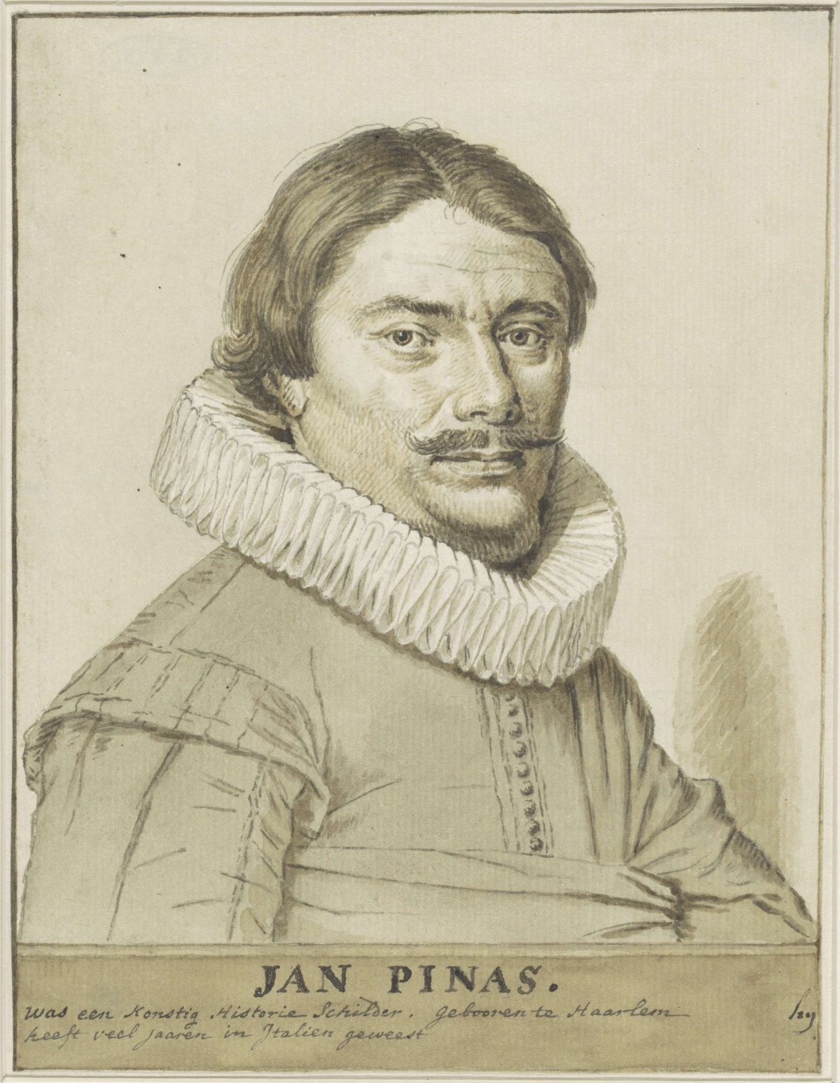 Portrait of Jan Pynas, anonymous, 1594 - 1707