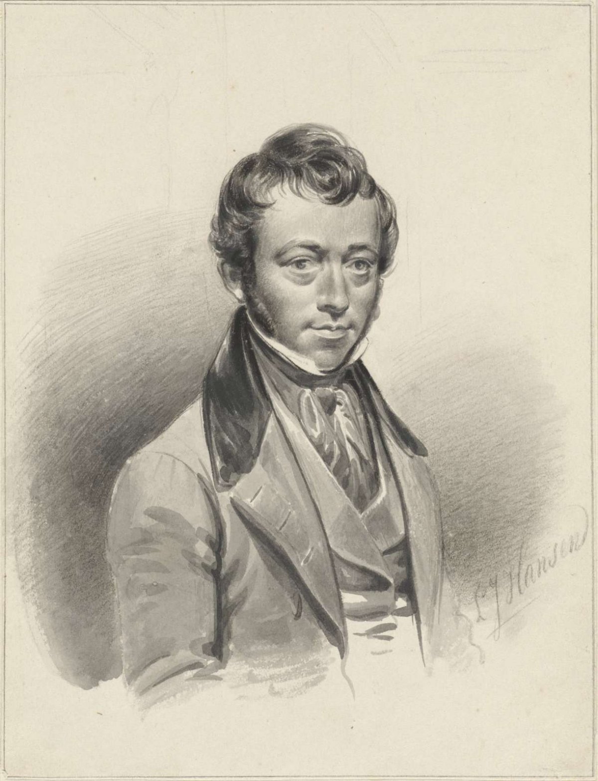 Self-portrait of Lambertus Johannes Hansen, Lambertus Johannes Hansen, 1840
