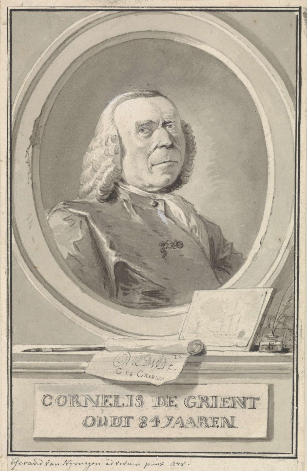 Portrait of Cornelis de Grient, Gerard van Nijmegen, 1775