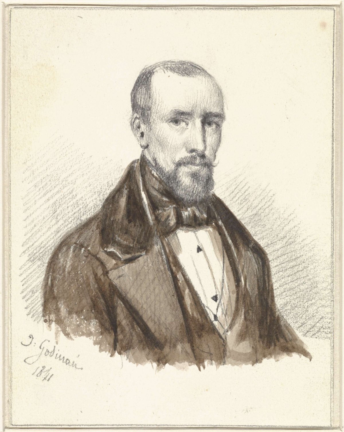 Self-portrait of Jacobus Ludovicus Godinau, Jacobus Ludovicus Godinau, 1841
