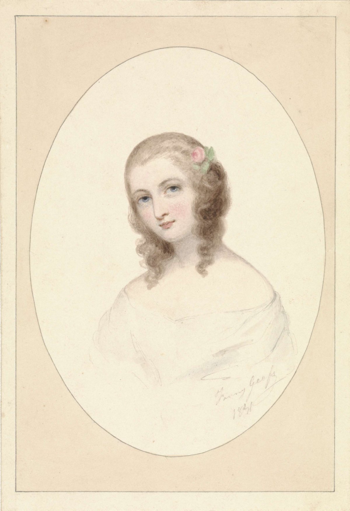 Self-portrait of Fanny Geefs-Corr, Fanny Geefs-Corr, 1841