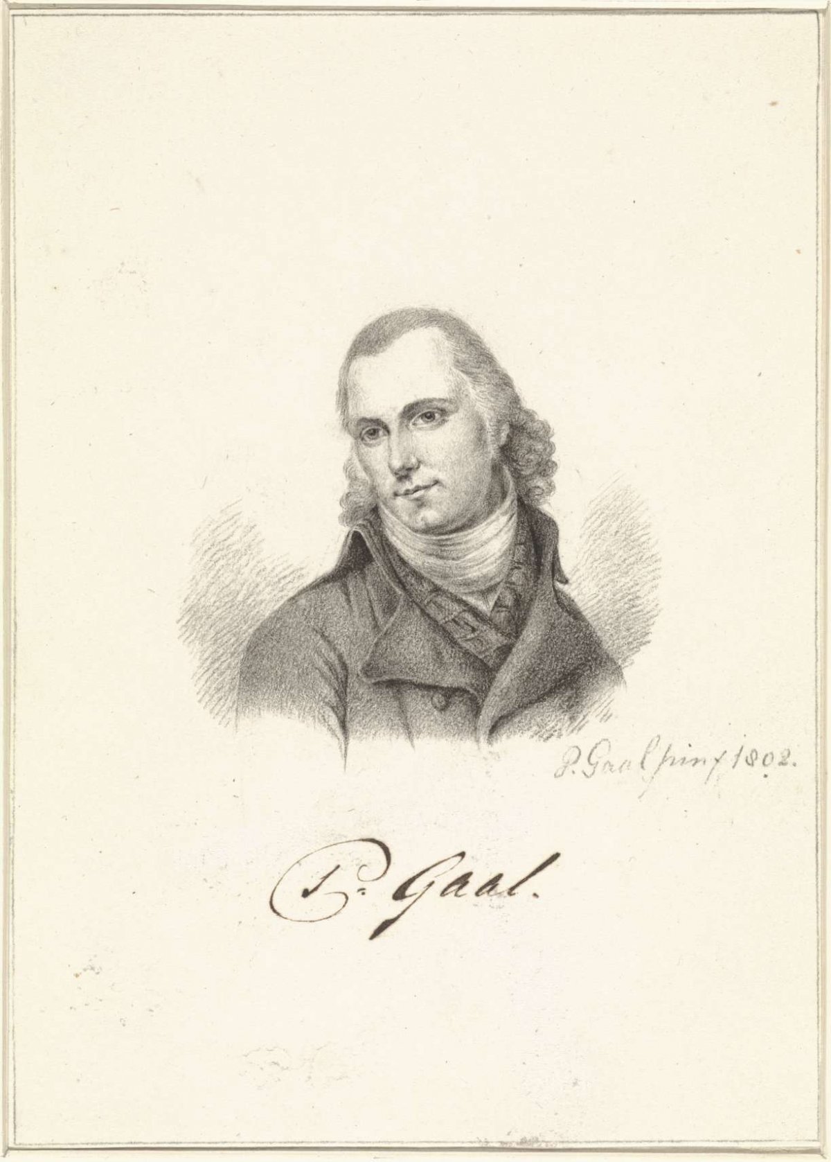 Self-portrait of Pieter Gaal, Pieter Gaal, 1802