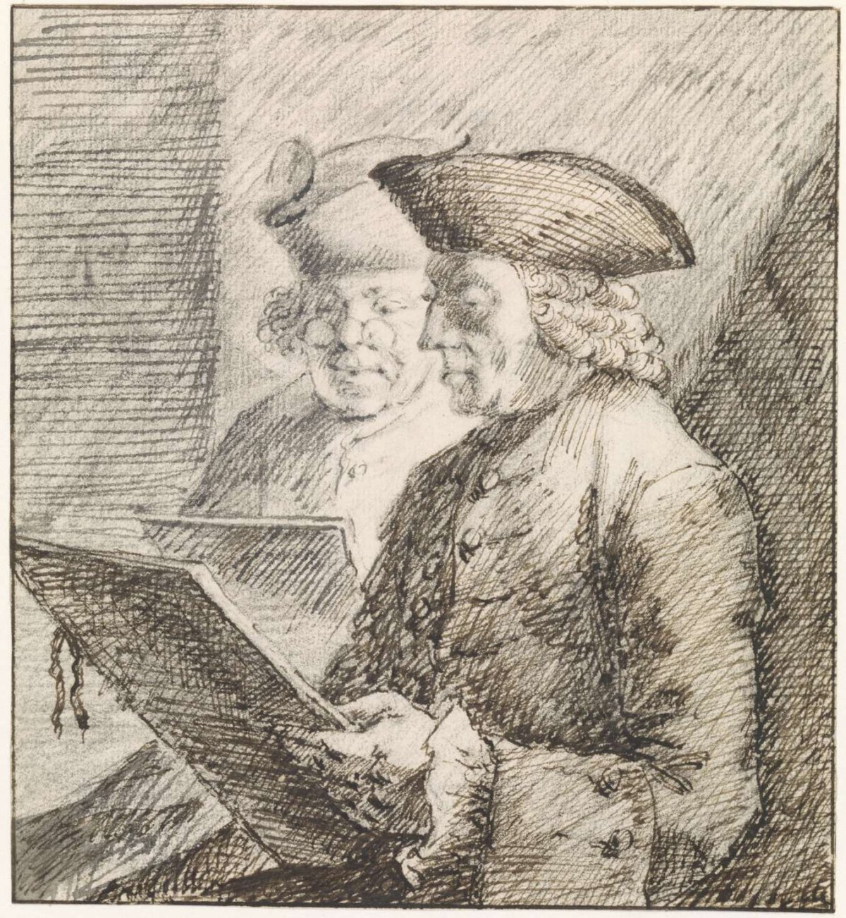 Portrait of Jan de Beijer and Jurriaan Buttner, anonymous, 1740 - 1770