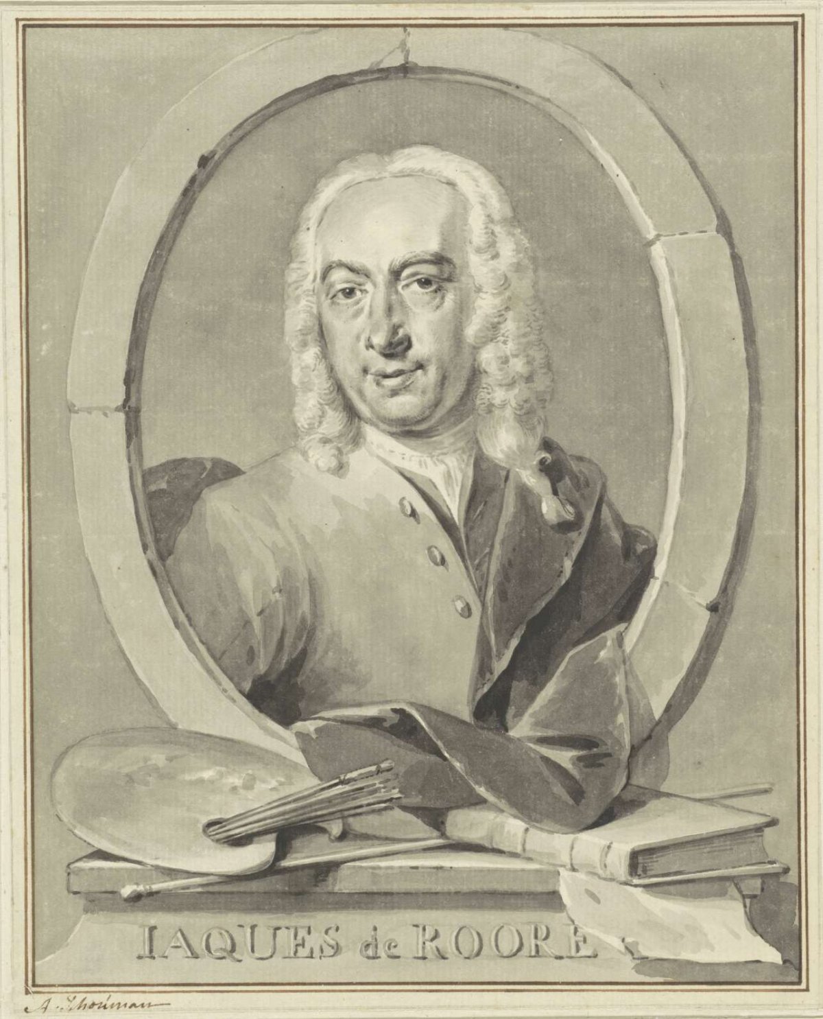 Portrait of the painter Jacques de Roore, Aert Schouman, 1720 - 1792