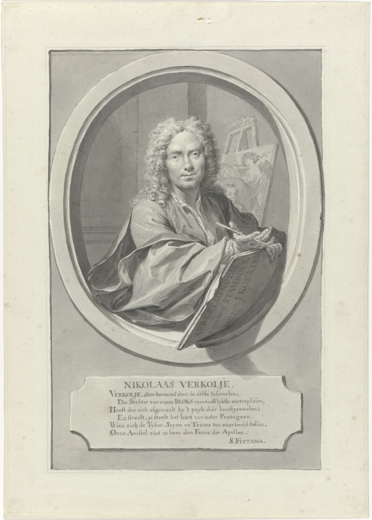 Zelfportret, Nicolaas Verkolje, 1683 - 1746