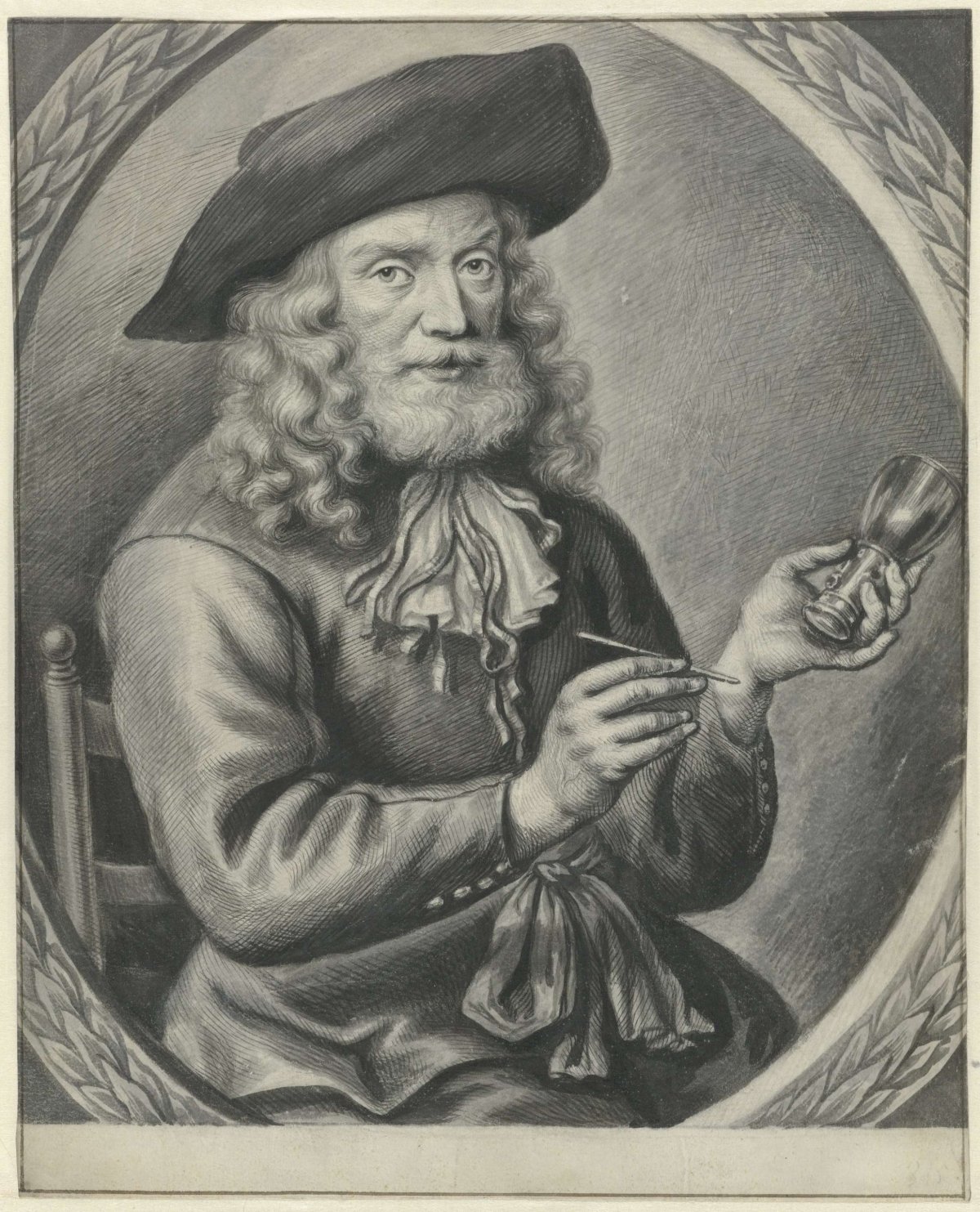 Portrait of Pieter Jansz., glass painter, anonymous, 1670 - 1680