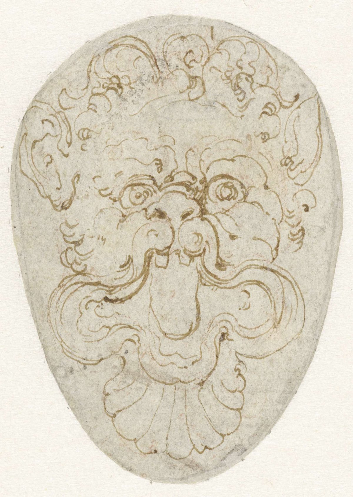 Satyr's head with open mouth, Giulio Romano, 1510 - 1546
