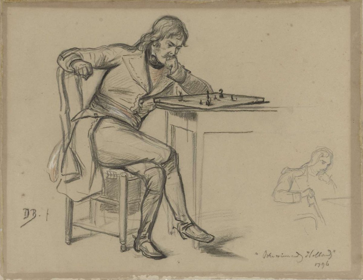 Schakende man, David Bles, 1876