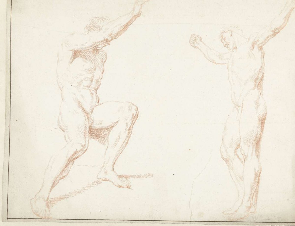 Studies of a seated and standing male nude, Louis Fabritius Dubourg, 1703 - 1775
