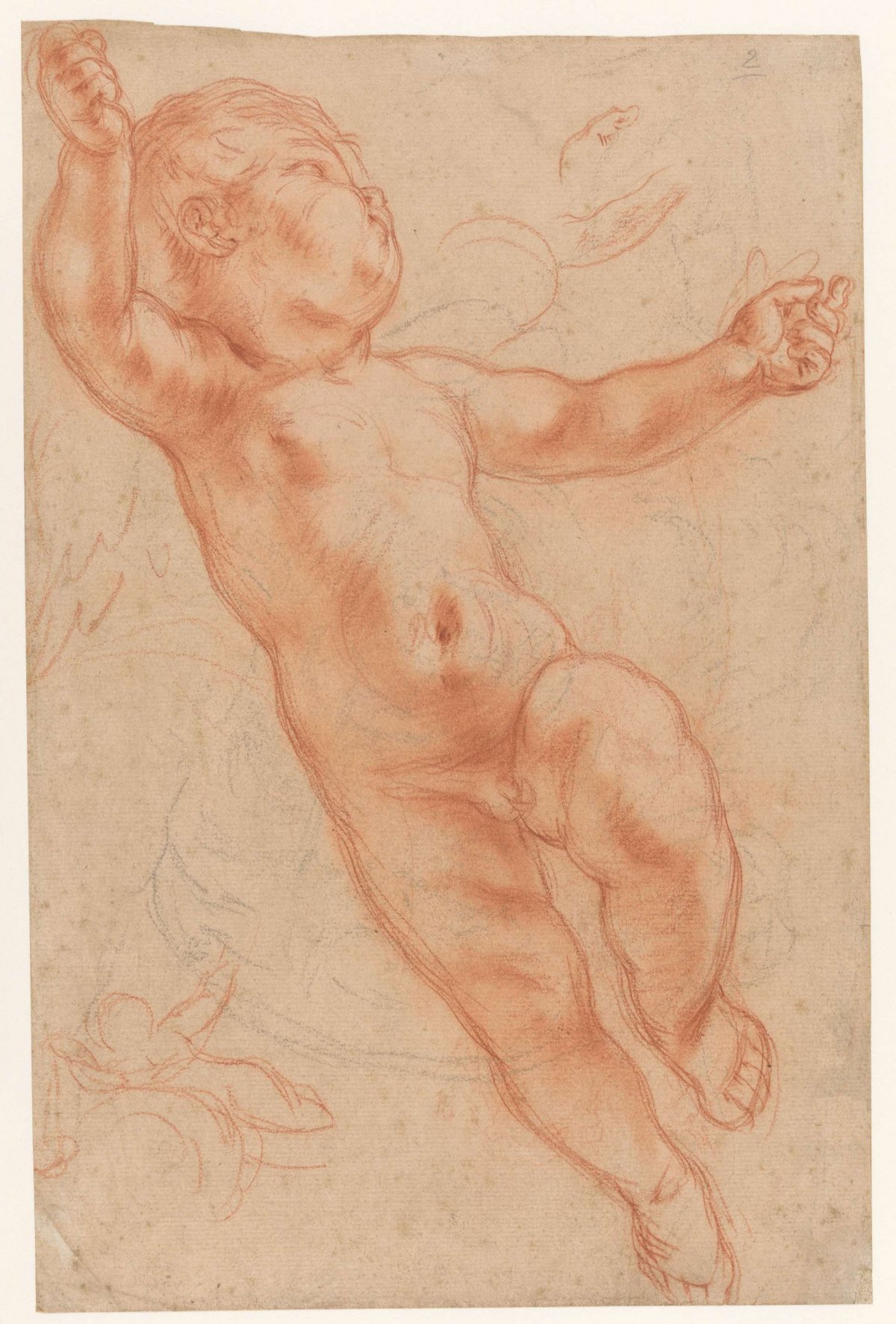 Zwevende putto, anonymous, 1700 - 1800