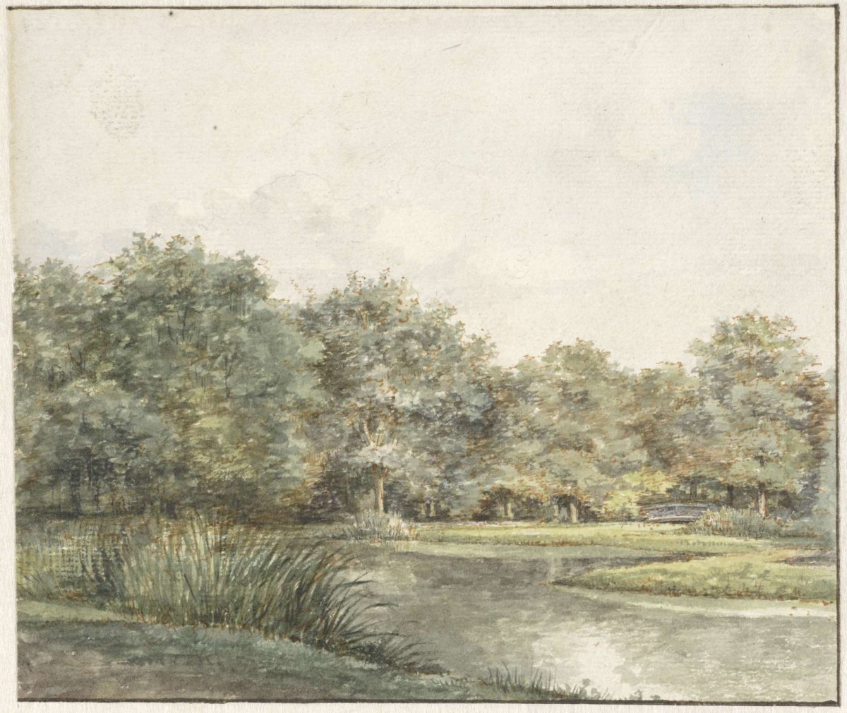 Landscape with waterfront trees, Pieter Ernst Hendrik Praetorius, 1821