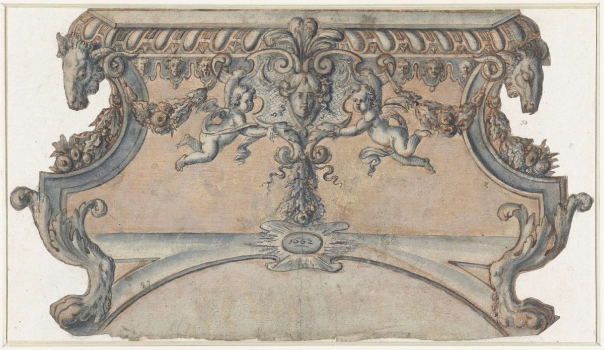 Design for a Louis XIV side table., anonymous, 1662