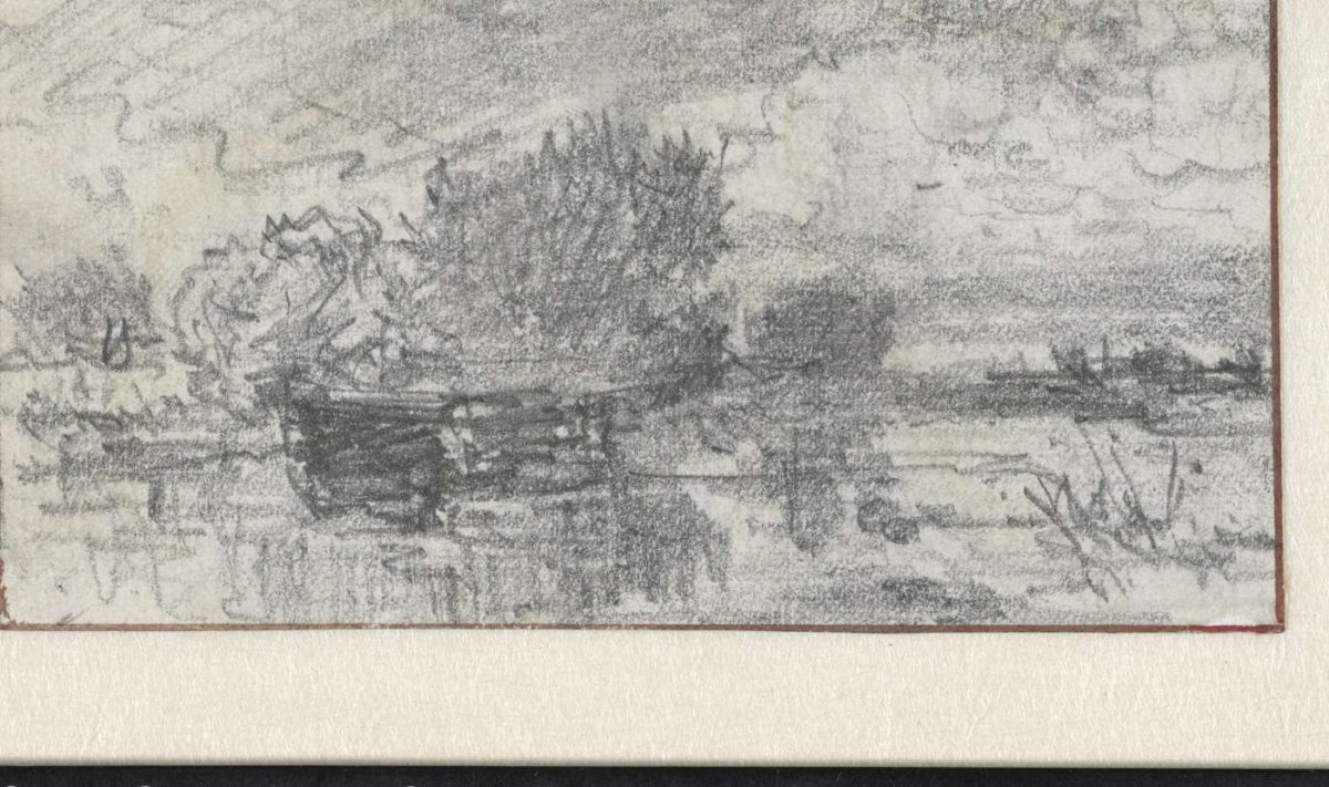 Sketch of a landscape with water, Willem Roelofs (I), c. 1832 - c. 1897